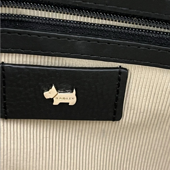 Radley London Liverpool Street Medium Satchel Bag Black Leather Tote Preppy EUC - Picture 9 of 16